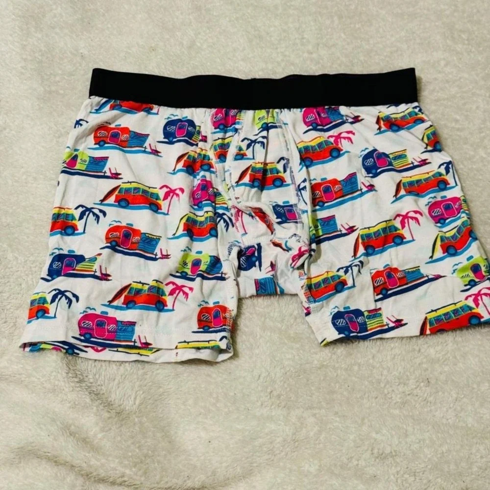 MeUndies Campers beach summer boxer brief white size medium‎ nwot